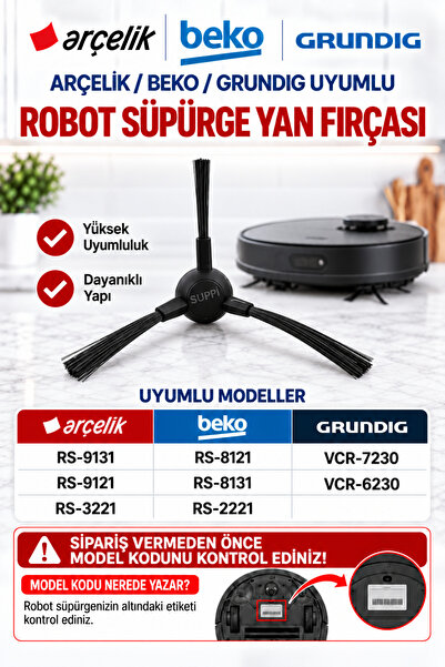 Arçelik Beko Orijinal RS/9131, RS/9121 , VCR/7230 , VCR/6230 Robot Süpürge Ya...