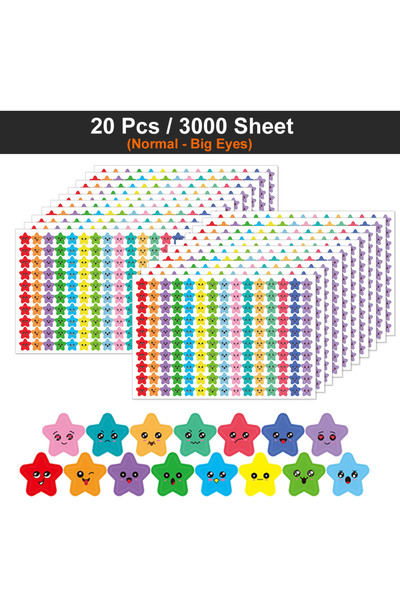 Choice14 Lavender 450-3000 Sheet Happy Face Stars Reward Sign Stickers Pack D...