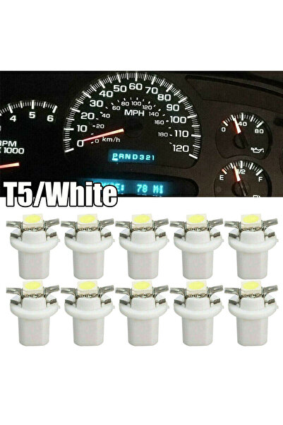 Choice 10 قطع مصابيح LED بيضاء T5 B8.5D 5050 SMD للوحة القيادة في السيارة، إض...