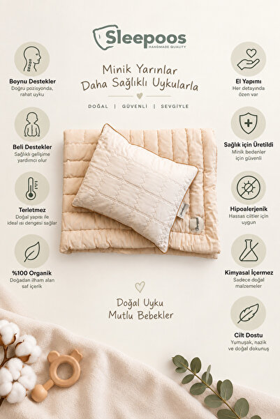 Sleepoos Yün Bebek Yastık ve Yorgan Takımı