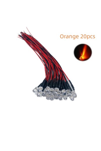 Choice3 5MM Orange 20pcs 20pcs 5mm Round led diode DC5V-12V Pre-Wired Water C...
