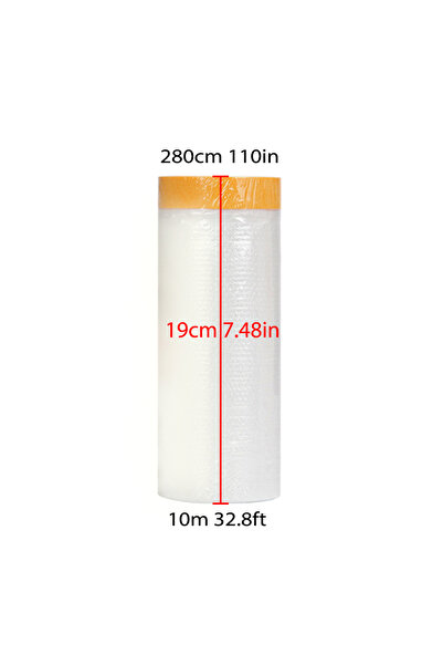 Choice7 280cmx10m Pre-Taped Masking Film Protection PE Covering Cloth Tape fo...