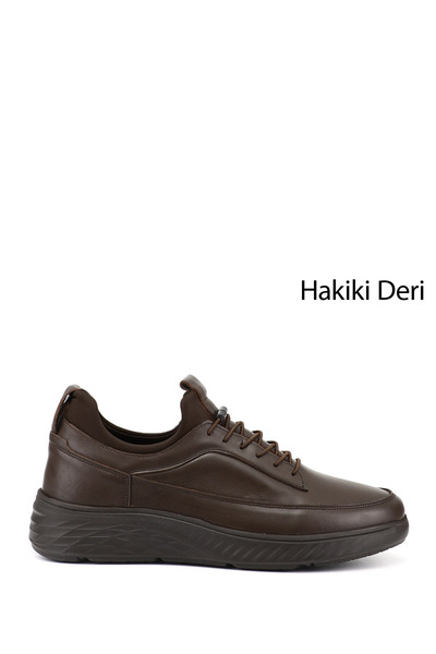 GÖNDERİ(R) Erkek Kahverengi Bağcıklı Hakiki Deri Sneaker