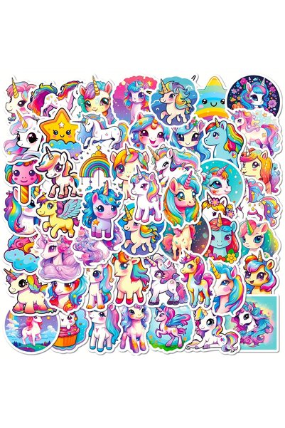Choice 5.1x5.1cm Beige 50Pcs Cute Rainbow Unicorn Stickers for Kids Waterproo...