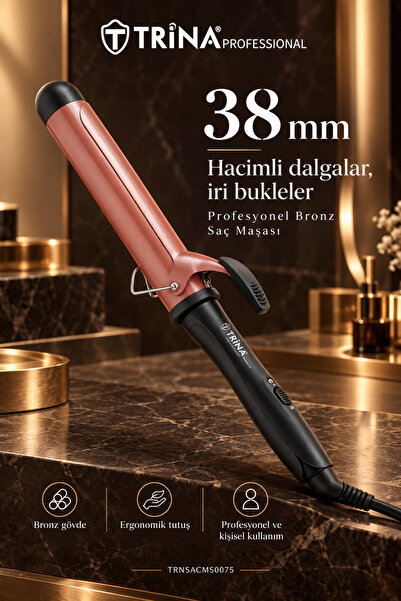 Trina Profesyonel Saç Maşası 38x200mm Rose Gold Trnsacms0075