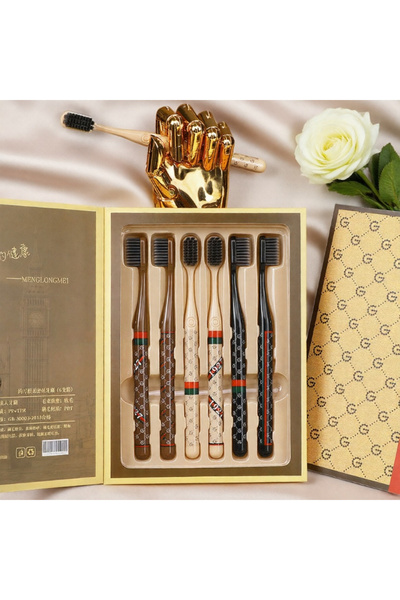 Choice 6PCS-1 box 6-piece box of soft-bristled toothbrushes in a high-end gif...