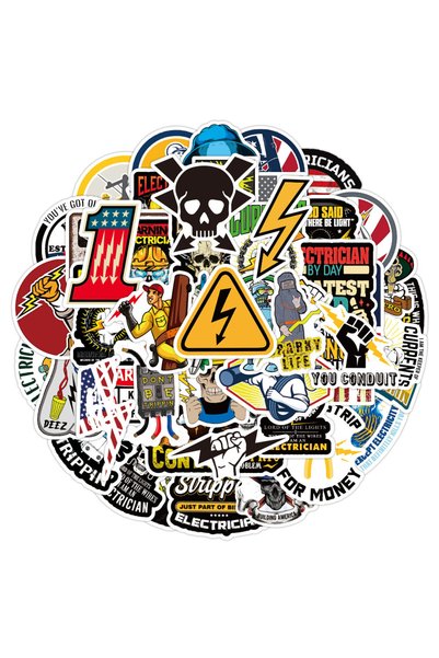 Choice 50PCS New Electrician Series Graffiti Waterproof Stickers Creative Tre...