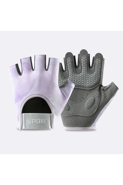 Choice11 S Purple Sports and Fitness Gloves, Unisex, Semi Finger Breathable E...