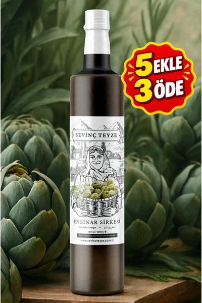 Organik Teyze Sevinç Teyze Enginar Sirkesi 500ml - Doğal Fermantasyon, Katkıs...