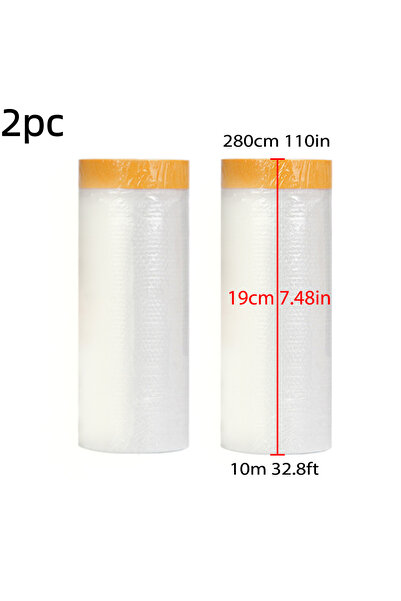Choice3 280cmx10mx2pc Pre-Taped Masking Film Protection PE Covering Cloth Tap...