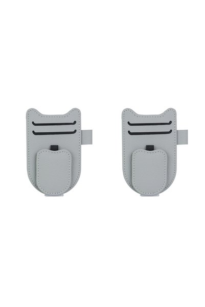Choice4 Gray 2pcs Car Sun Visor Glasses Holder Magnetic Eyeglasses Hanger Cli...