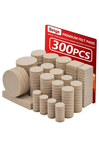 Choice 300 Pcs Beige 300PCS Felt Chair Leg Pads, Value Pack of Various Sizes,...