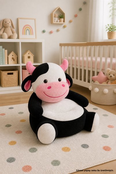 Pandamkee Inek Peluş Bebek Çocuk Koltuğu (%100 YERLİ)
