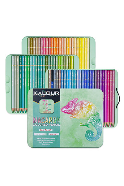 Choice 72 Macaron KALOUR 72 Piece Macaron Colored Pencils Set Iron Gift Box S...