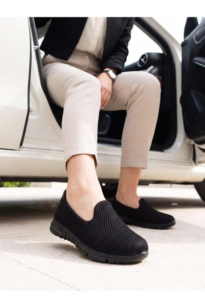Nesil Shoes Черна анатомична гъвкава дамска обувка Dvm 901