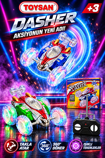 Toysan Dasher Uzaktan Kumandalı Takla Atan Işıklı Akrobat Oyuncak Araba
