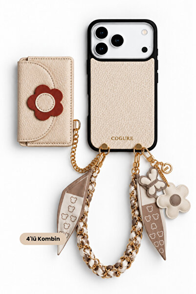 Cogure Hera iPhone 18 Pro / 17 Pro Uyumlu Çiçek MagSafe Cüzdan, Charm, Fularl...