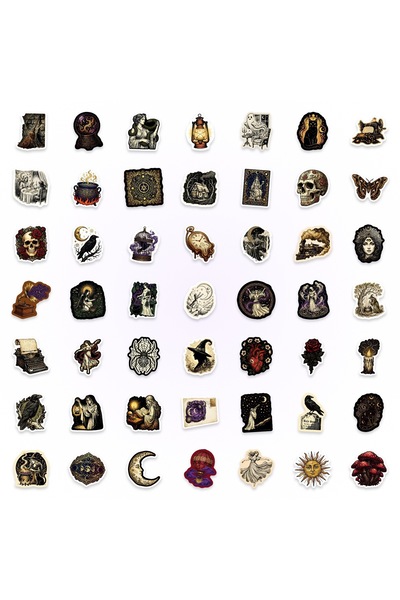 Choice1 50pcs 50/100 Pcs New Mystical Cosmos Dark Witch Theme Stickers Waterp...