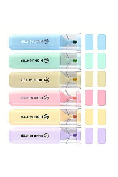 Choice 6pcs Water-Based Highlighter Pens For Note-Taking, Planner, Journaling...