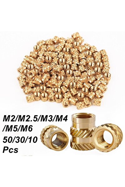 Choice9 M2 (OD 3MM) Length 3MM 50Pcs Brass Hot Melt Insert Knurled Nut M2 M2....