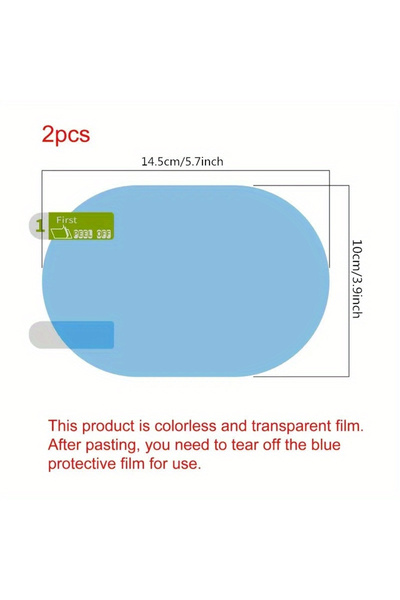 Choice 145-100 2pcs Rainproof Car Rearview Mirror Sticker Anti-fog Protective...