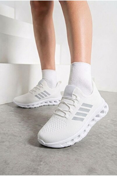 İmerShoes Unisex Spor Ayakkabı Şeritli Bağcıksız Hava Alan Ultra Rahat Hafif Taban Sneaker 125