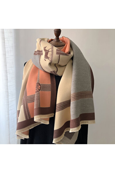 Choice Pink Winter Cashmere Scarf Women Luxury Print Female Shawl Wrap Scarve...