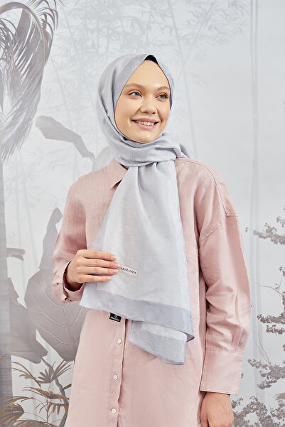 ARMANDA Dama Monogram Desenli Şal 3041-Gümüş