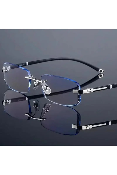 Choice3 Silver -1.0 Myopia Glasses Frameless HD Optional Photochromic Glasses...