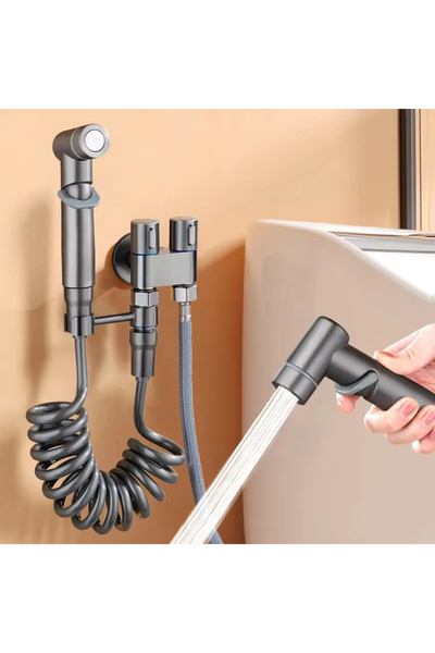 Choice1 Gray Homefish High Pressure Handheld Toilet Bidet Sprayer Dual Mode N...