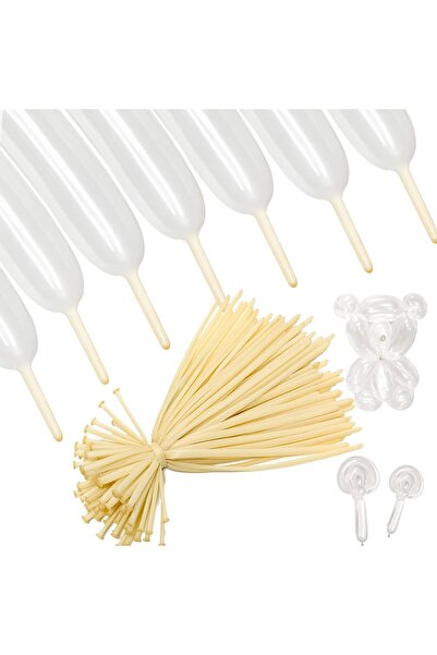Choice 100pcs 260Q CY612 260 Transparent Long Strip Balloons, Set of 100, Twi...