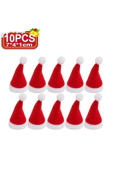 Choice4 10PCS 10/100PCS Mini Santa Hat Cute Wine Bottle Cover Lollipop Cap Xm...