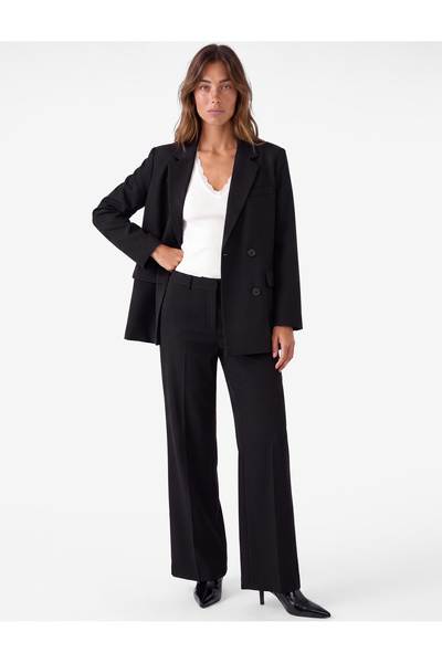 Koton Uzun Kollu Cepli Viskon Karışımlı Düğmeli Oversize Kruvaze Yaka Blazer ...