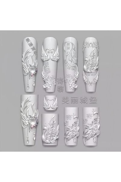 Choice ML-112 Elegant Swan Rose Bow 3D Flower Silicone Nail Mold Gauze Curtai...