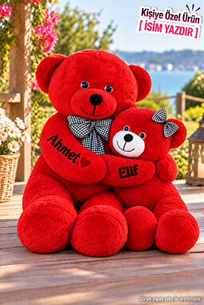 Pandamkee Kişiye Özel İsim Baskılı Analı Kızlı 8050 Yavrulu Peluş Ayı Seti – ...