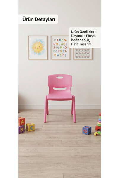 LeesHome Mini Sandalye- ana Sınıfı Sandalye 1 adet pembe