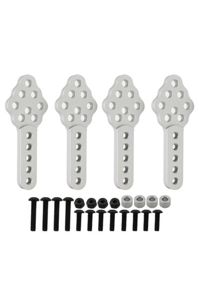 Choice 4pcs Silver Aluminium Metal Shock Absorber Mount Adjust Height Angle S...