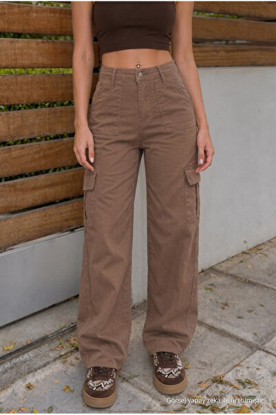 alanora Women's Cargo Wide Leg High Waist Wide Leg Pants