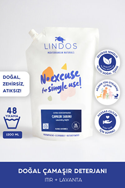Lindos Doğal Çamaşır Deterjanı Itır & Lavanta Kokulu %100 Bitkisel Deterjan E...