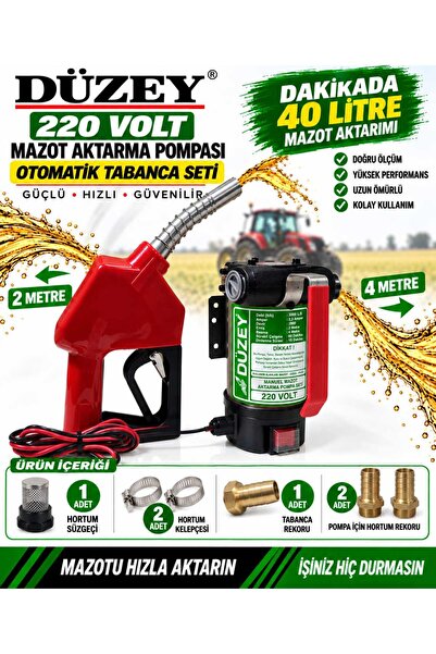 DÜZEY POMPA DÜZEY/220 VOLT MAZOT AKTARMA POMPASI & OTOMATİK AKARYAKIT TABANCA...