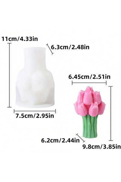 Choice3 Tulip Bouquet Mold DIY Tulip Bouquet Silicone Candle Molds 3D Tulip F...