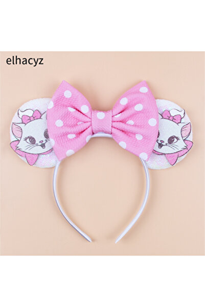 Choice4 Marie Cat 8 Disney Kawaii Marie Cat Headband Sequined Bow Headband Fo...