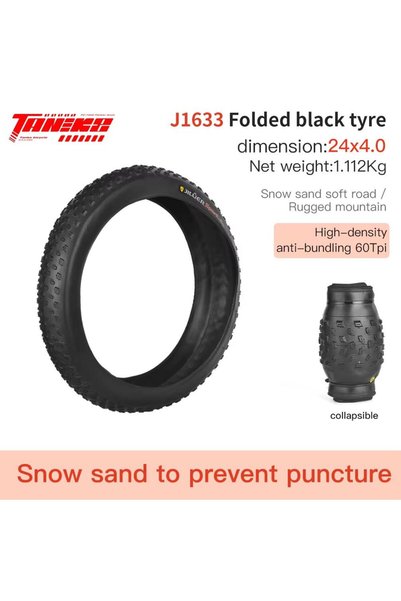 Choice J1633 24x4.0 Black TANKE Anti Puncture Snow Beach Bicycle Tire MTB Ant...