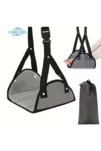 Choice grey Homefish Airplane Footrest With Adjustable Strap, Portable Hammoc...