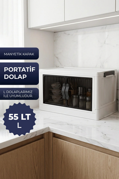 Kitchen Life Portatif Istiflenebilir Tekerleksiz Organizer Dolap - Plastik Do...