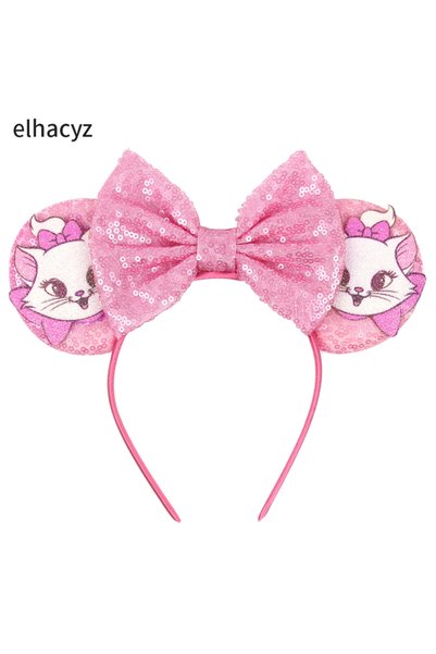 Choice14 Marie Cat 1 Disney Kawaii Marie Cat Headband Sequined Bow Headband F...
