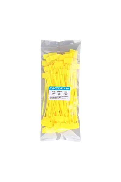Choice yellow 100Pcs Colorful Nylon Cable Ties Plastic Label Strapping Tape E...