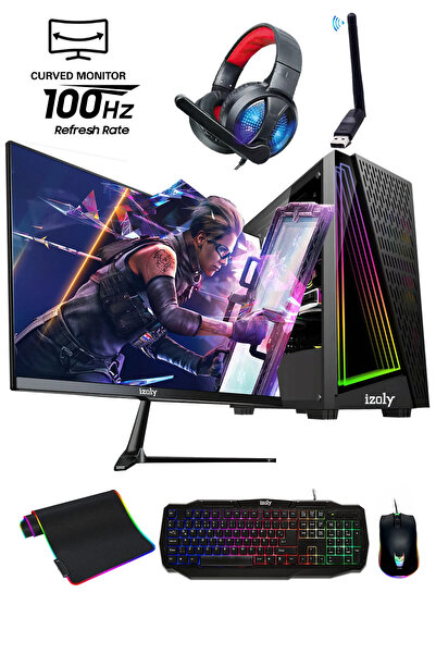 IZOLY Avatar Ryzen 5 5500 32gb 256gb Nvme M2 1tb Hdd Ssd Rx 550 4gb 24" Oyunc...
