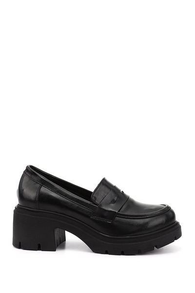 GÖNDERİ(R) Women's Black Thick Heeled Loafers