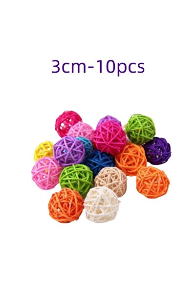 choice2 Random3cm-10pcs Pet Bird Chewing Bird Rattan Ball Toy For Parrot Budg...